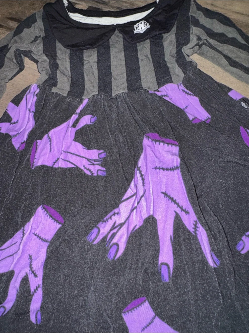 Twisted Lily Onyx Lore Wednesday Addams Thing Hands Twirl Dress Toddler 3T